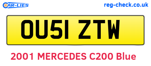 OU51ZTW are the vehicle registration plates.