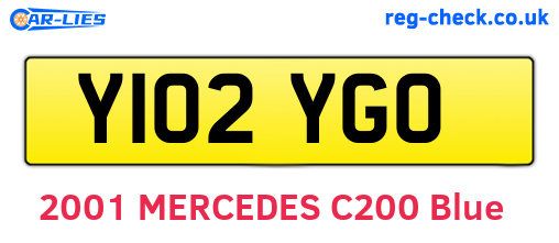 Y102YGO are the vehicle registration plates.