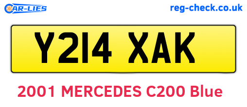 Y214XAK are the vehicle registration plates.