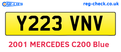 Y223VNV are the vehicle registration plates.
