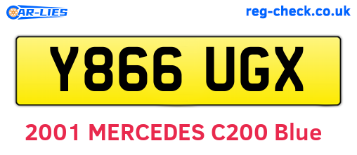Y866UGX are the vehicle registration plates.