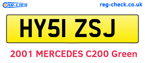 HY51ZSJ are the vehicle registration plates.