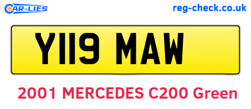 Y119MAW are the vehicle registration plates.