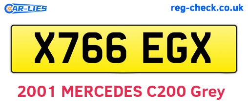 X766EGX are the vehicle registration plates.