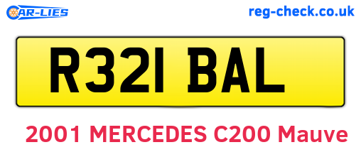 R321BAL are the vehicle registration plates.