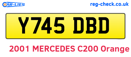 Y745DBD are the vehicle registration plates.