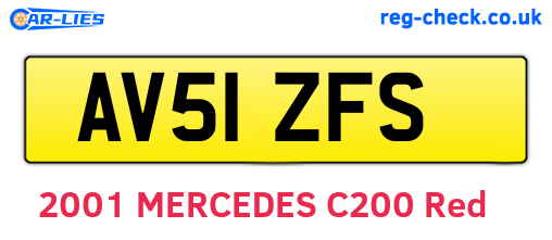 AV51ZFS are the vehicle registration plates.