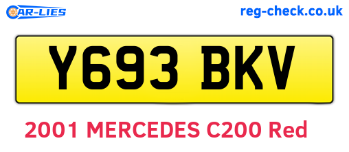 Y693BKV are the vehicle registration plates.