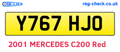Y767HJO are the vehicle registration plates.