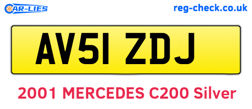 AV51ZDJ are the vehicle registration plates.