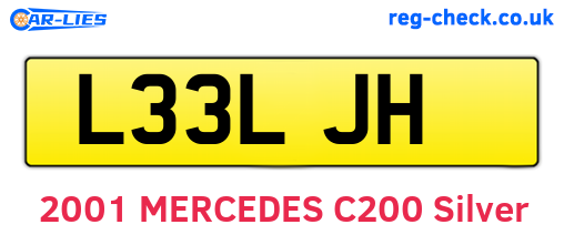 L33LJH are the vehicle registration plates.