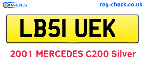 LB51UEK are the vehicle registration plates.