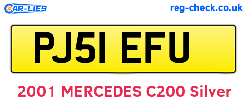 PJ51EFU are the vehicle registration plates.