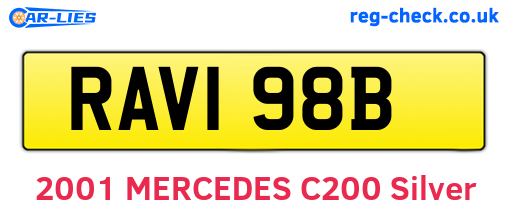 RAV198B are the vehicle registration plates.