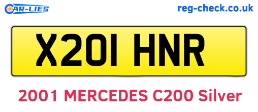 X201HNR are the vehicle registration plates.