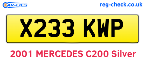 X233KWP are the vehicle registration plates.