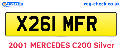 X261MFR are the vehicle registration plates.