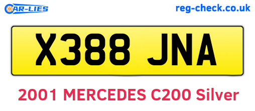 X388JNA are the vehicle registration plates.