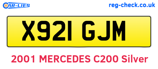 X921GJM are the vehicle registration plates.