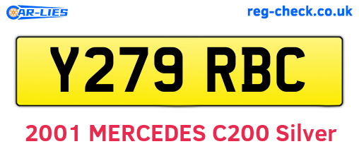 Y279RBC are the vehicle registration plates.