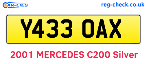 Y433OAX are the vehicle registration plates.