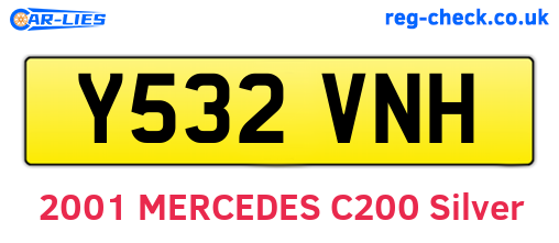 Y532VNH are the vehicle registration plates.