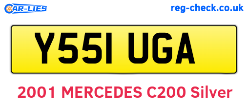 Y551UGA are the vehicle registration plates.