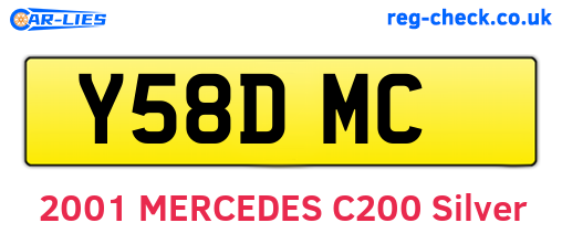Y58DMC are the vehicle registration plates.