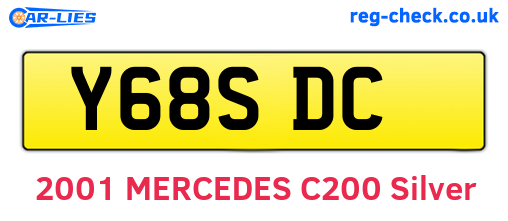 Y68SDC are the vehicle registration plates.