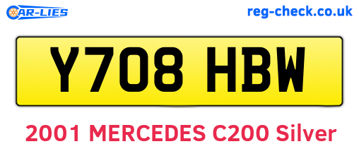 Y708HBW are the vehicle registration plates.