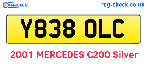 Y838OLC are the vehicle registration plates.