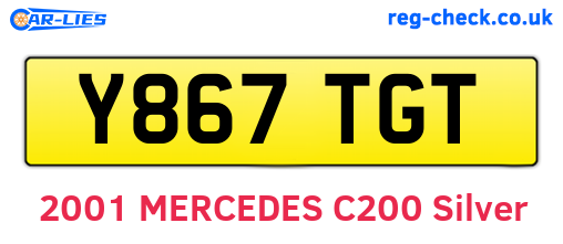 Y867TGT are the vehicle registration plates.