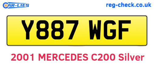 Y887WGF are the vehicle registration plates.