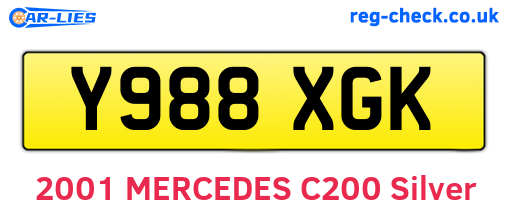 Y988XGK are the vehicle registration plates.