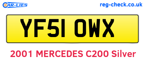 YF51OWX are the vehicle registration plates.