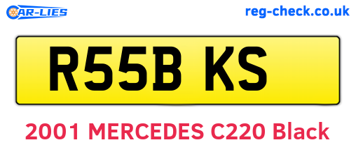 R55BKS are the vehicle registration plates.