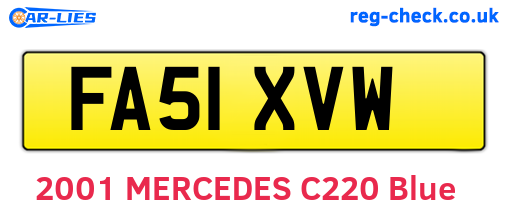 FA51XVW are the vehicle registration plates.