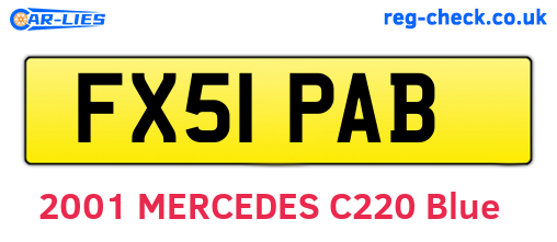 FX51PAB are the vehicle registration plates.