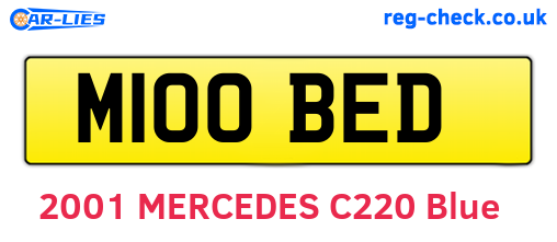 M100BED are the vehicle registration plates.