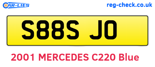 S88SJO are the vehicle registration plates.