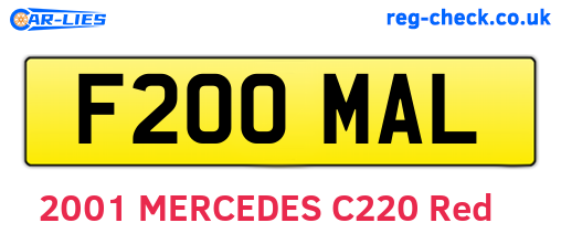 F200MAL are the vehicle registration plates.