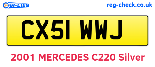 CX51WWJ are the vehicle registration plates.