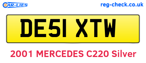 DE51XTW are the vehicle registration plates.