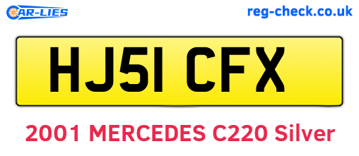HJ51CFX are the vehicle registration plates.
