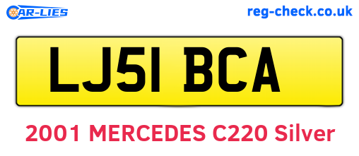 LJ51BCA are the vehicle registration plates.