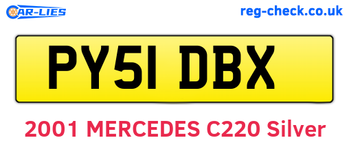 PY51DBX are the vehicle registration plates.