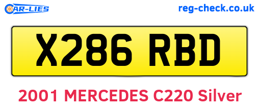 X286RBD are the vehicle registration plates.