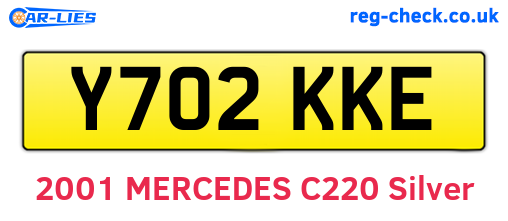 Y702KKE are the vehicle registration plates.