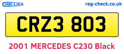 CRZ3803 are the vehicle registration plates.