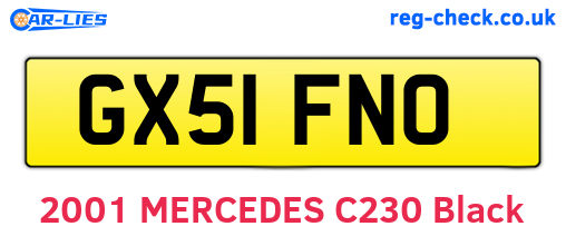 GX51FNO are the vehicle registration plates.